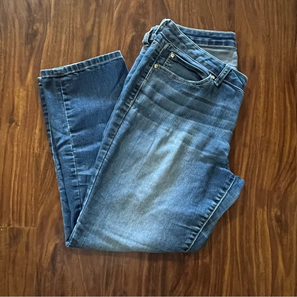 Jennifer Lopez Cropped Classic Blue Denim Jeans size 8
